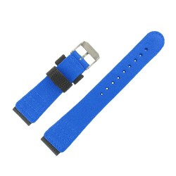 Bracelet de Montre 20mm Bleu Azur en Nylon Velours
