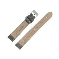 Bracelet de montre 16mm Gris en Cuir gaufré Gracy pailleté Artisanal