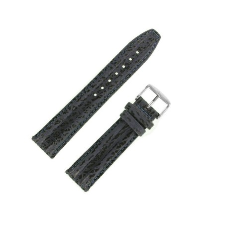 Bracelet montre bleu 20mm Double Jonc Requin véritable