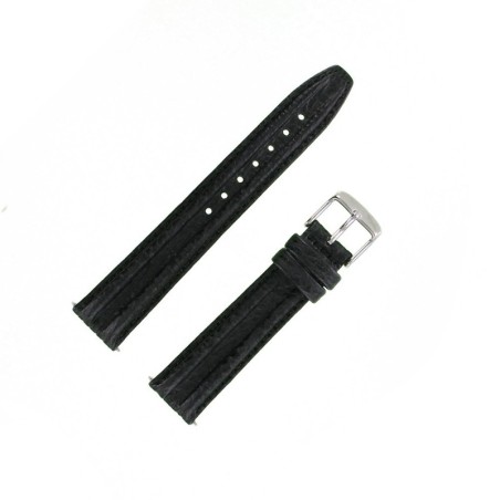 Bracelet Montre 18mm Noir Sport Double Jonc Requin Véritable