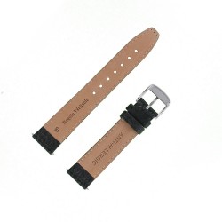 Bracelet Montre 18mm Noir Sport Double Jonc Requin Véritable