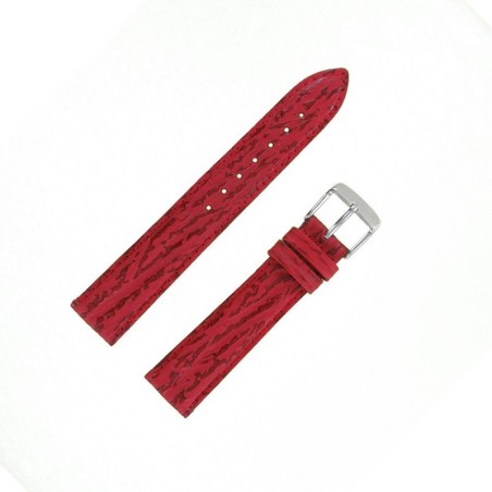 Bracelet Montre 18mm Rouge Sport Double Joncs Requin Véritable