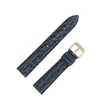 Bracelet Montre 18mm Bleu Sport Double Joncs Requin Véritable