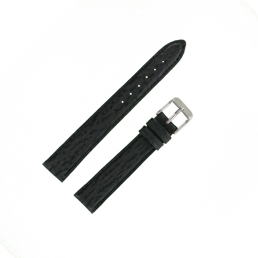 Bracelet Montre 16mm Noir en Requin Véritable Doublé Requin Véritable