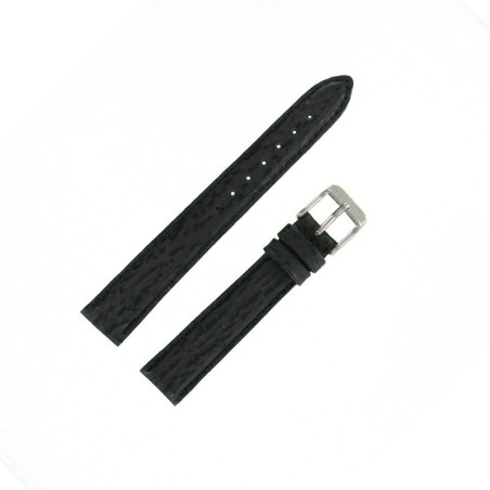 Bracelet Montre 16mm Noir en Requin Véritable Doublé Requin Véritable