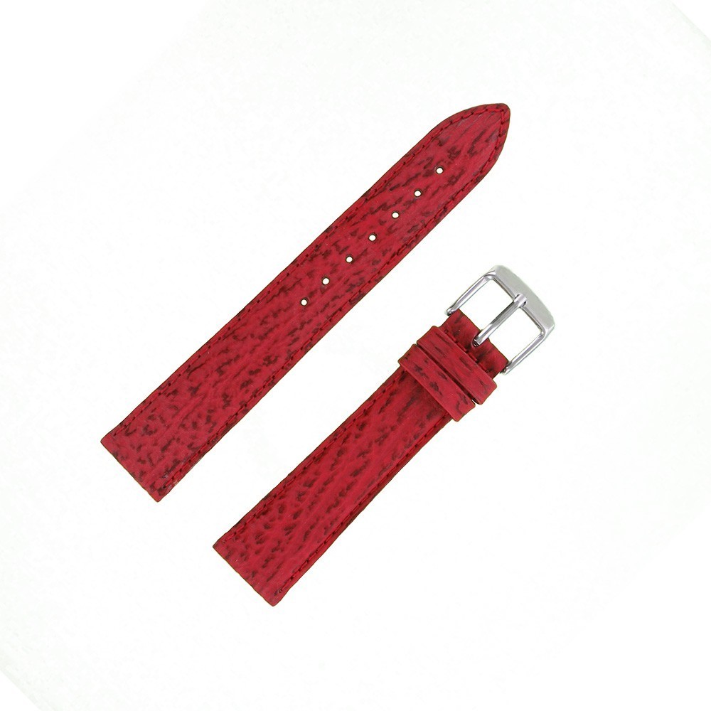 Bracelet Montre 18mm Rouge en Requin Véritable Doublé Requin Véritable