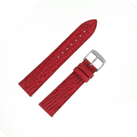 Bracelet Montre 20mm Rouge en Requin Véritable Doublé Requin Véritable