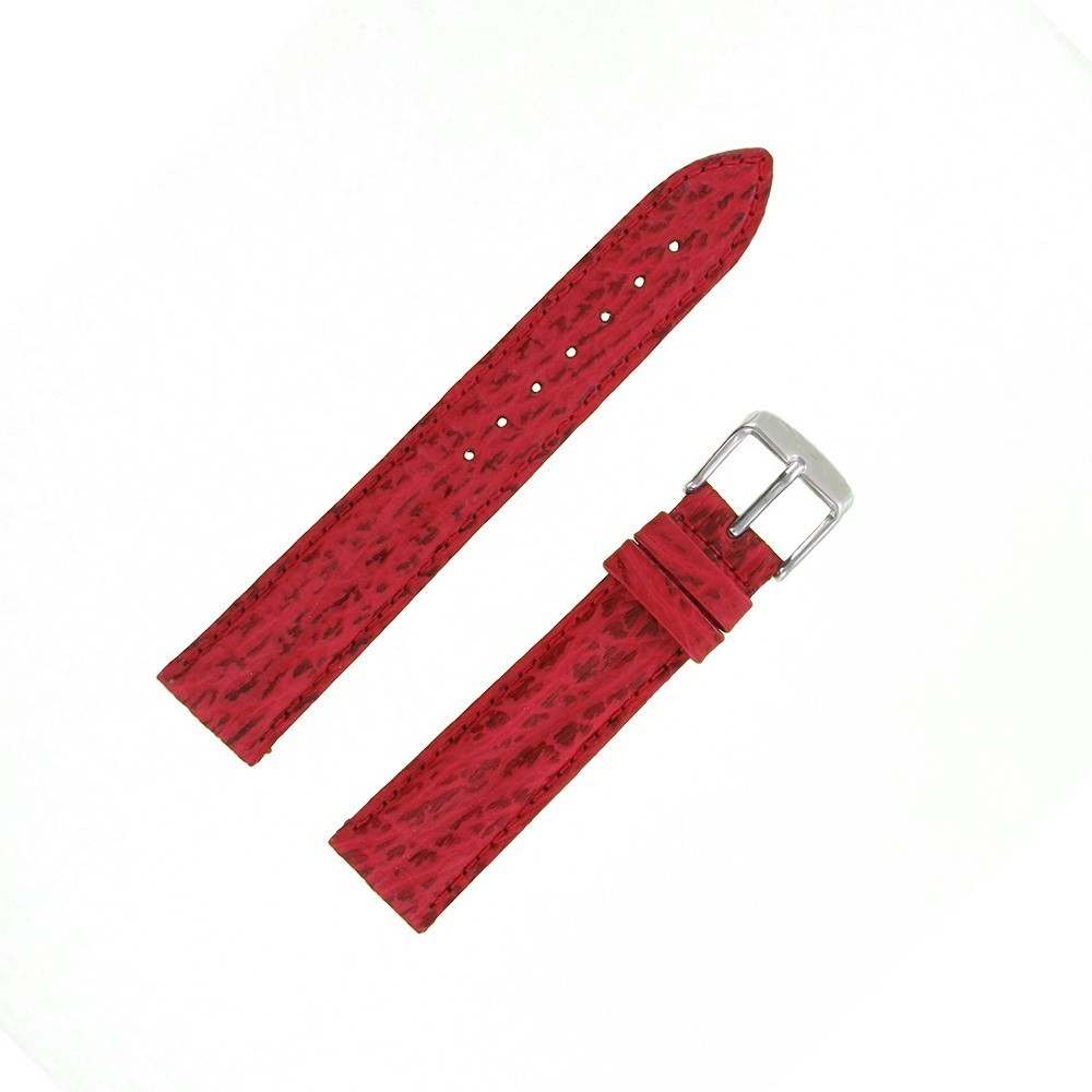 Bracelet Montre 18mm Rouge Sport Requin Véritable Doublé Requin Véritable