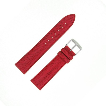 Bracelet Montre 20mm Rouge Sport Requin Véritable Doublé Requin Véritable