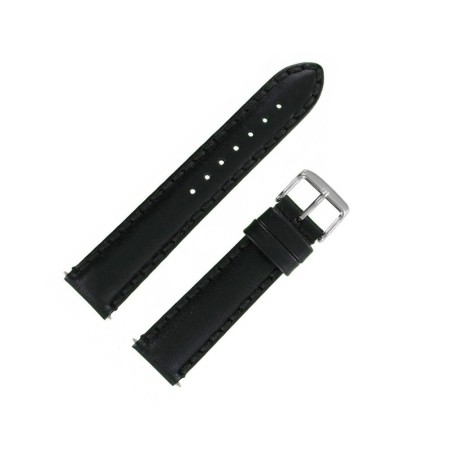 Bracelet de Montre 20mm Noir Cuir Vintage Taylord Fabrication Artisanale