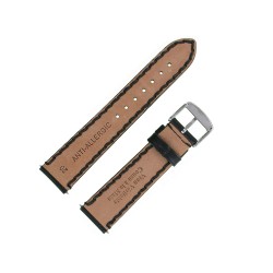 Bracelet de Montre 20mm Noir Cuir Vintage Taylord Fabrication Artisanale