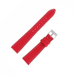 Bracelet de Montre 18mm Rouge en Cuir Véritable Fait Main