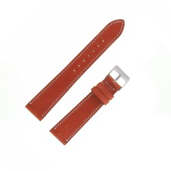 Bracecelet Montre 18mm Marron Style Hermes Cuir Véritable Artisanal