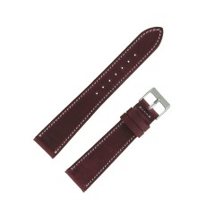 Bracelet de Montre 18mm Style Hermès en Cuir de Luxe Bordeaux Fait à la Main