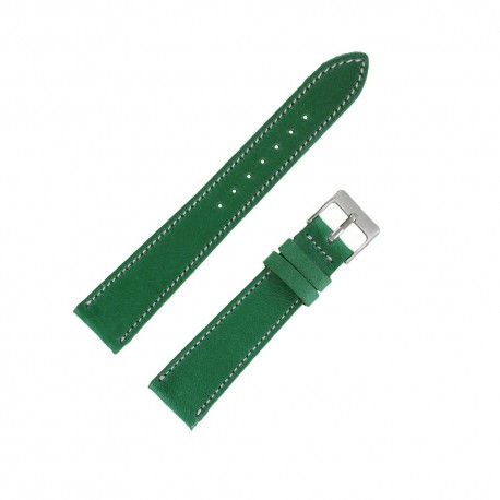 Bracelet de Montre 18mm Style Hermès en Cuir de Luxe Vert Fait à la Main