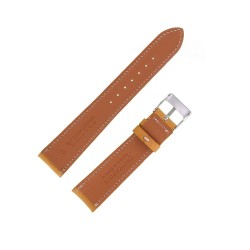 Bracelet de Montre 19mm Jaune en Cuir Véritable Fait Main