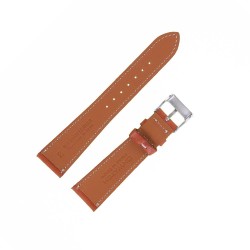Bracelet de Montre 20mm Marron Doré en Cuir Véritable Fait Main