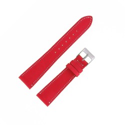 Bracelet de Montre 20mm Rouge en Cuir Véritable Fait Main