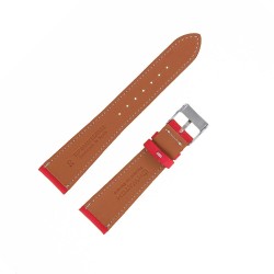 Bracelet de Montre 20mm Rouge en Cuir Véritable Fait Main