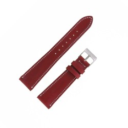 Bracelet de Montre 20mm Cerise en Cuir Véritable Fait Main