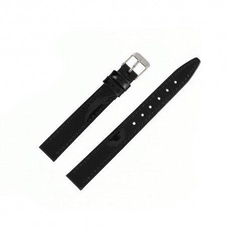Bracelet Montre 18mm Noir en Cuir Vernis