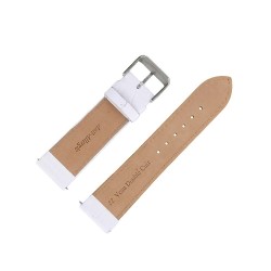 Bracelet de montre 22mm Blanc en Cuir de Veau Gaufré Alligator