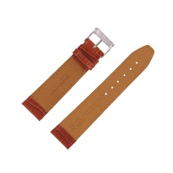 Bracelet de montre 22mm Marron Gold en Cuir de Veau Gaufré Alligator