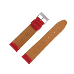 Bracelet de montre 22mm Rouge en Cuir de Veau Gaufré Alligator