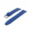 Bracelet de montre 22mm Bleu Azur en Cuir de Veau Gaufré Alligator
