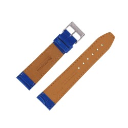 Bracelet de montre 22mm Bleu Azur en Cuir de Veau Gaufré Alligator