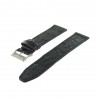 Bracelet de montre 24mm Noir en Cuir de Veau Gaufré Alligator