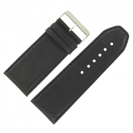 Bracelet de Montre 34mm Noir en Cuir Véritable EcoCuir Fabrication Artisanale