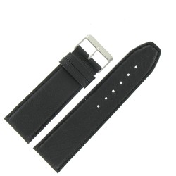 Bracelet de Montre 26mm Noir en Cuir Véritable Fabrication Artisanale