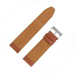 Bracelet de Montre 24mm Marron Clair en Cuir Véritable EcoCuir Fabrication Artisanale