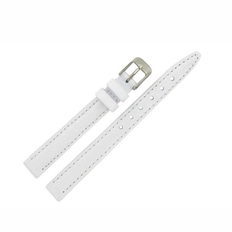 Bracelet de Montre 12mm Blanc en Cuir Véritable Fabrication Artisanale E1011202