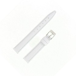 Bracelet de Montre 14mm Blanc en Cuir Véritable Fabrication Artisanale