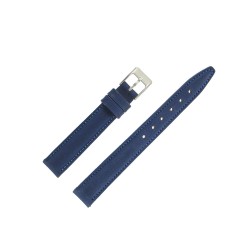 Bracelet de Montre 14mm Bleu en Cuir Véritable Fabrication Artisanale
