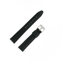 Bracelet de Montre 16mm Noir en Cuir Véritable EcoCuir Fabrication Artisanale