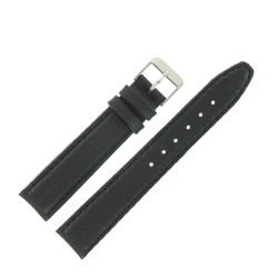 Bracelet de Montre 18mm Noir en Cuir Véritable EcoCuir Fabrication Artisanale