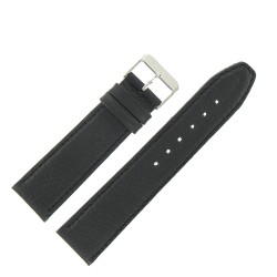 Bracelet de Montre 22mm Noir en Cuir Véritable EcoCuir Fabrication Artisanale