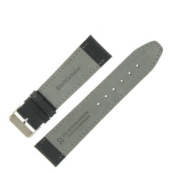 Bracelet de Montre 22mm Noir en Cuir Véritable EcoCuir Fabrication Artisanale