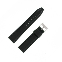 Bracelet de Montre 20mm Noir en Cuir Véritable EcoCuir Fabrication Artisanale