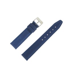 Bracelet de Montre 18mm Bleu en Cuir Véritable Fabrication Artisanale