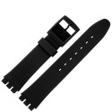 Bracelet de Montre 17mm Alternatif Adaptable pour Montre Swatch en Plastique Noir