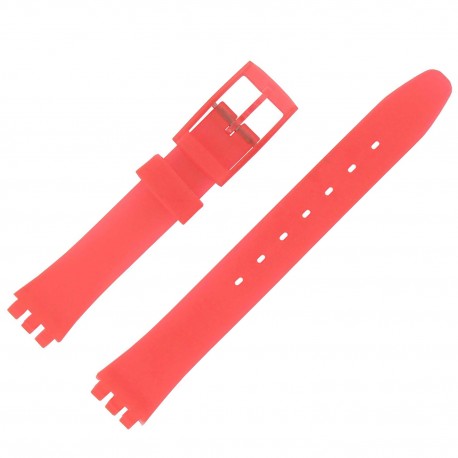 Bracelet de Montre 12mm Rouge Alternatif Adaptable pour montre Swatch P38 Ladies