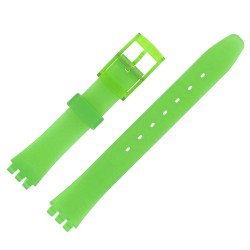 Bracelet de Montre en PVC Adaptable Swatch 14mm Noir