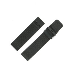Bracelet de Montre 22mm Noir Maille Milanaise Acier Rowi-Fixoflex®