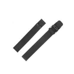 Bracelet de Montre 14mm Noir Maille Milanaise Acier Rowi-Fixoflex®