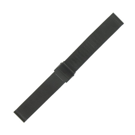 Bracelet de Montre 20mm Noir Maille Milanaise Acier Rowi-Fixoflex®