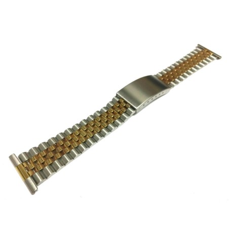 Bracelet de montre 22mm Acier Bicolore Fermoir Déployant Rowi